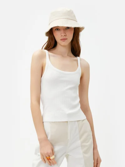 زیرپیراهن نخی ساده - یقه پهن